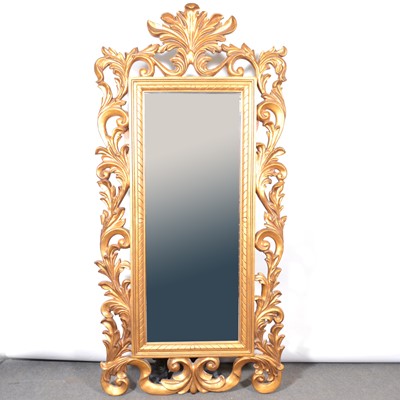 Lot 369 - Large gilt frame wall mirror