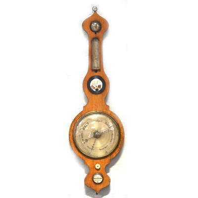 Lot 485 - Victorian oak barometer