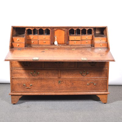 Lot 484 - George III oak bureau, of large size