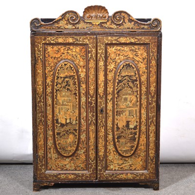 Lot 446 - China Trade black lacquered cabinet