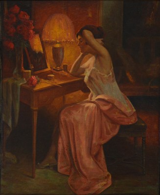 Lot 319 - Scottish School  -Lady in a boudoir.