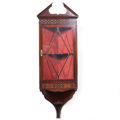 Lot 483 - Victorian mahogany hanging corner cabinet