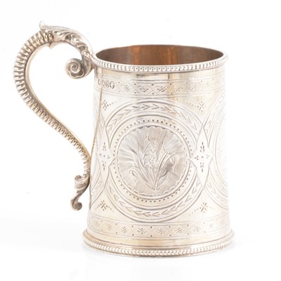 Lot 216 - Victorian silver mug, Robert Harper, London 1884.