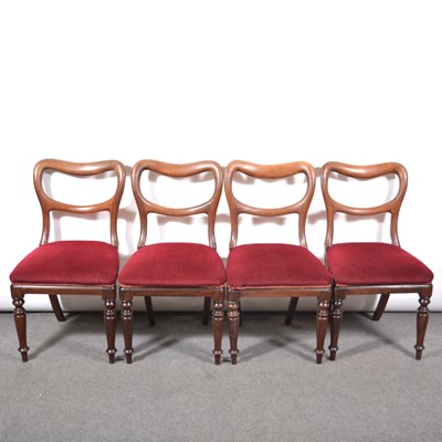 Lot 394 - Set of four Victorian mahogany hoop-back dining chairs