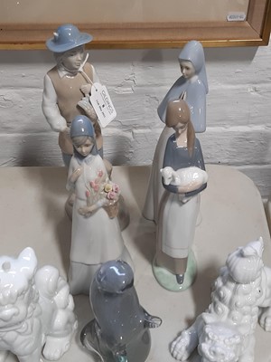 Lot 8 - Lladro and Miquel Requena figurines, plus crystal wares.