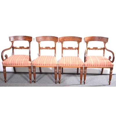 Lot 374 - Set of eight William IV mahogany dining chairs