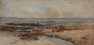 Lot 334 - James Ulric Walmsley - Figures by the coast