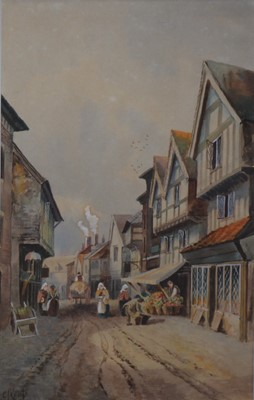 Lot 370 - C J Keats - Butchers Row, Coventry 1814; and two other watercolours.