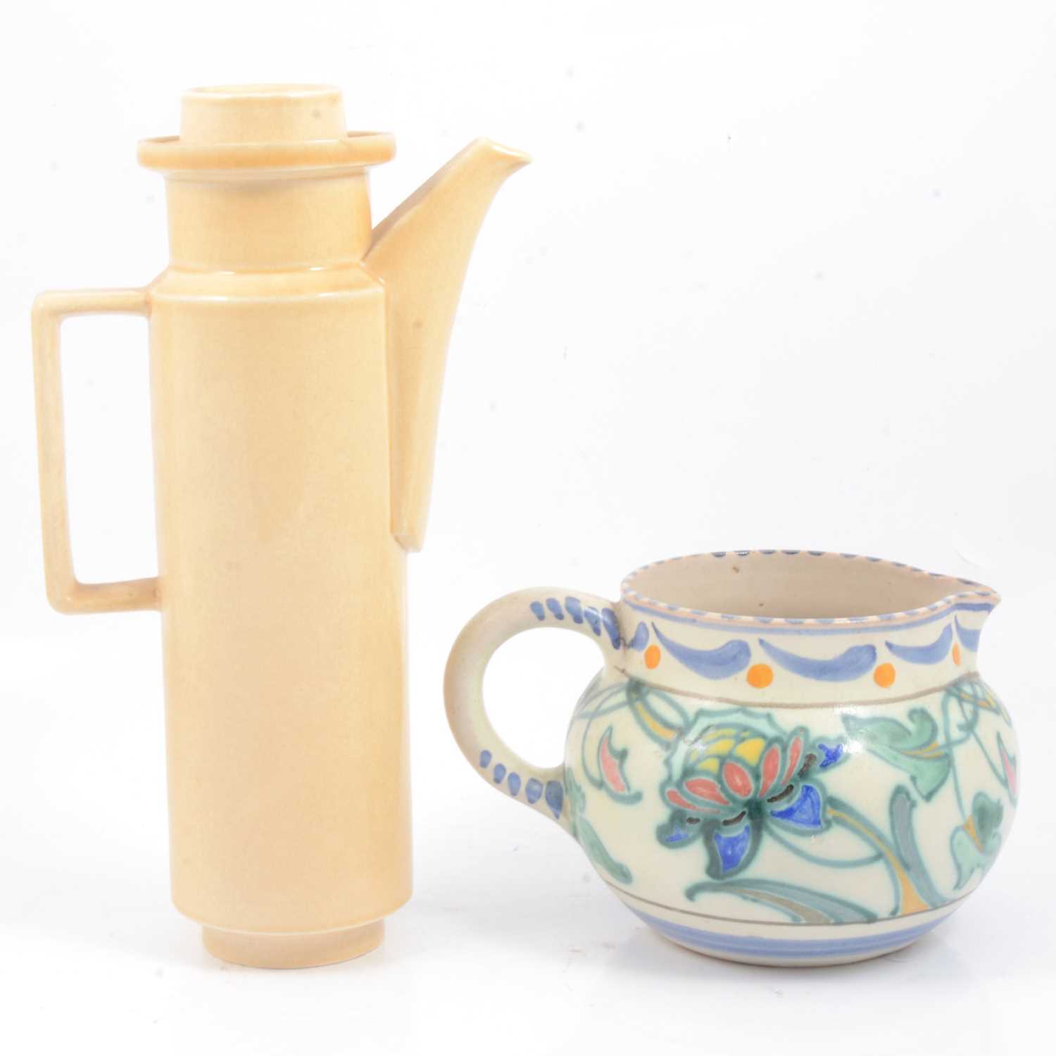Lot 50 - Honiton pottery jug and Art Deco style coffee pot.