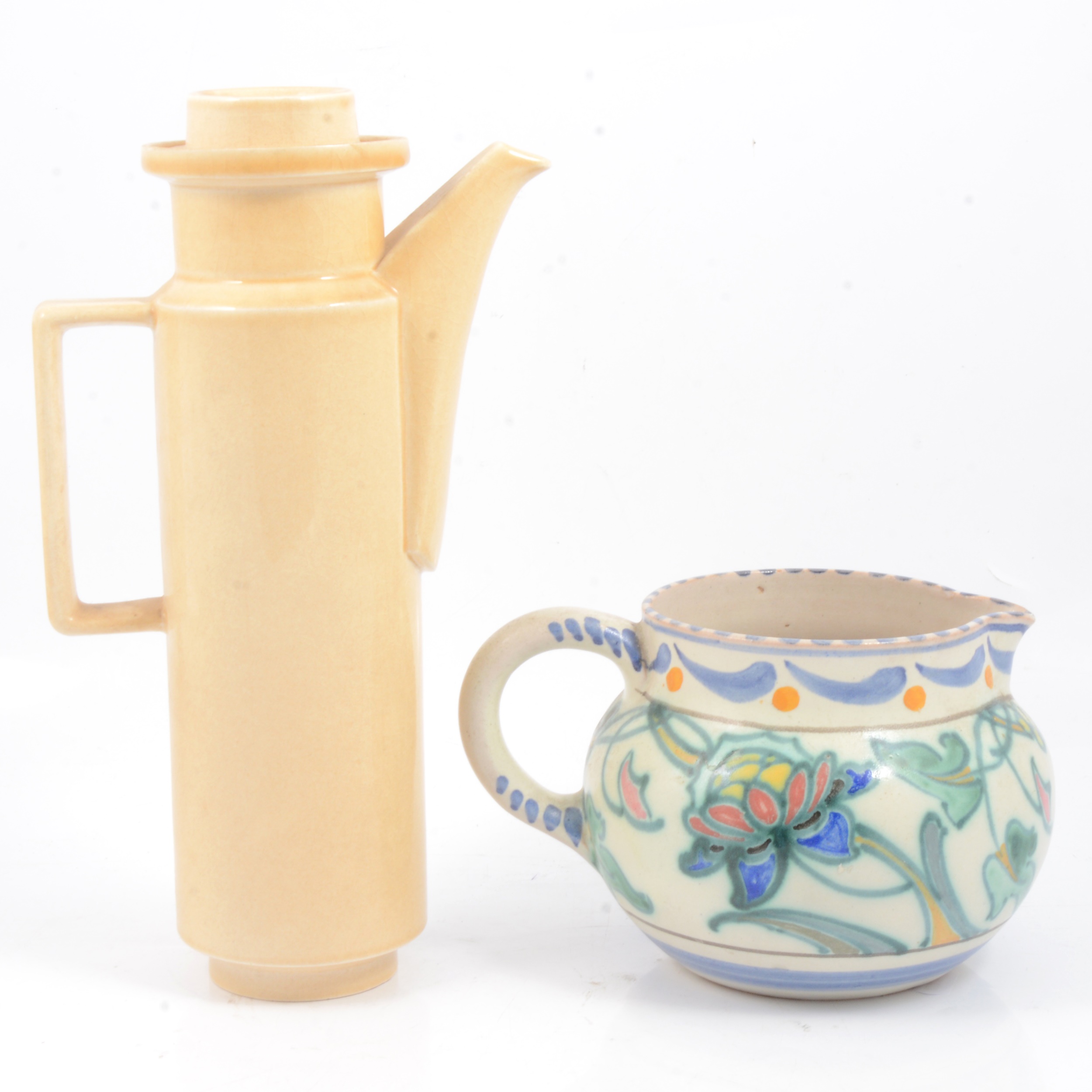 Lot 50 Honiton pottery jug and Art Deco style coffee