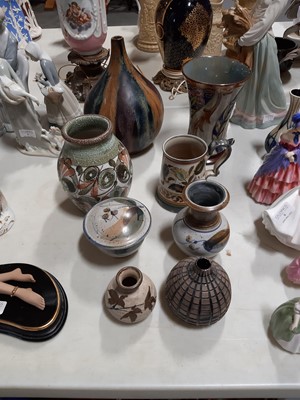Lot 7 - Doulton Lambeth stoneware vase, Denby Glyn Colledge wares and other studio ceramics.