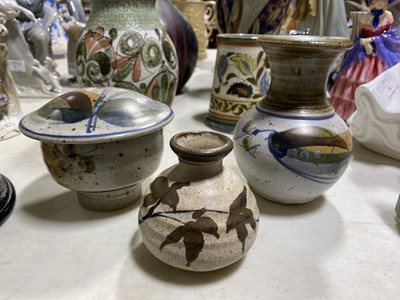 Lot 7 - Doulton Lambeth stoneware vase, Denby Glyn Colledge wares and other studio ceramics.