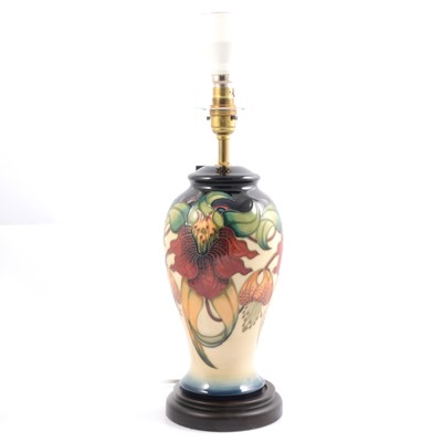 Lot 27 - Moorcroft Pottery, 'Anna Lily' table lamp.