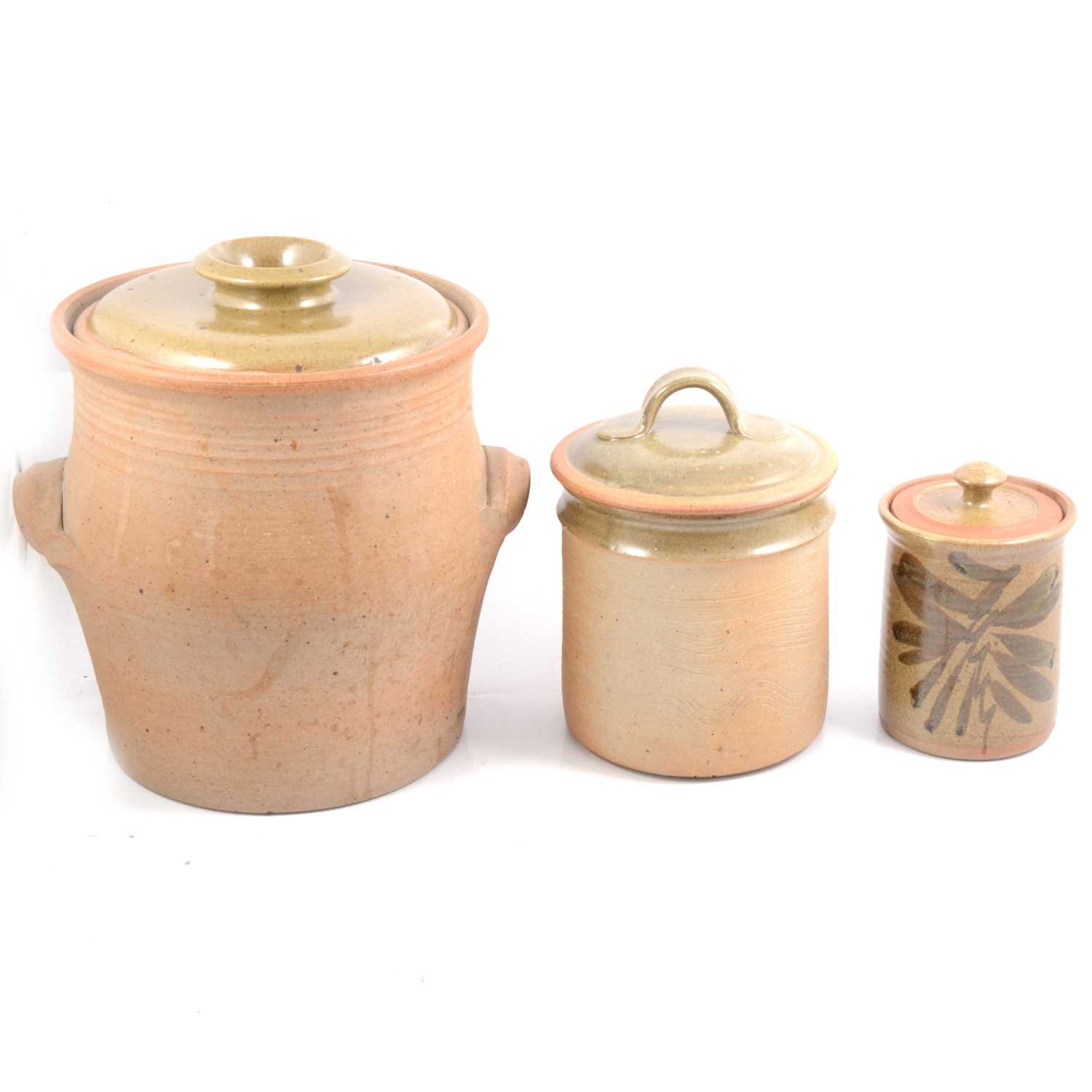 Lot 80 - Stoneware lidded crocks.