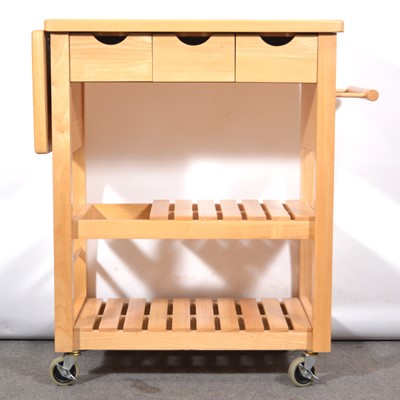 Lot 537 - Modern beech kitchen trolley