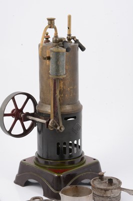 Lot 74 - A Gebruder Bing live steam vertical steam engine model
