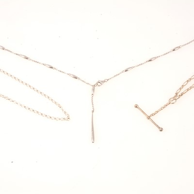 Lot 314 - Silver Hot Diamonds necklace in box, two other chains.