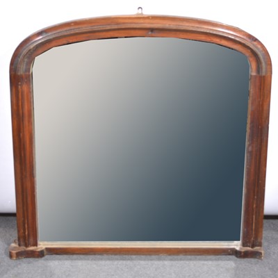 Lot 290 - Oak framed overmantel mirror