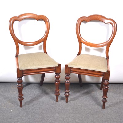 Lot 491 - A pair of Victorian mahogany balloon back chairs