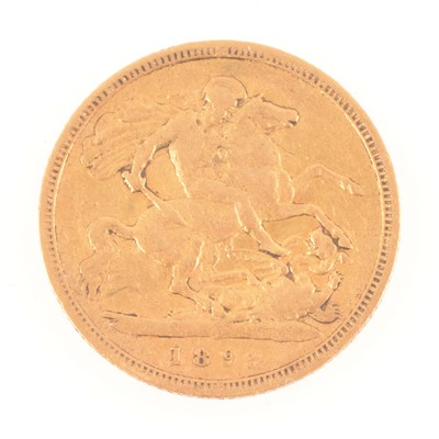 Lot 283 - Gold Half Sovereign, Victoria Veiled Head, 1893.