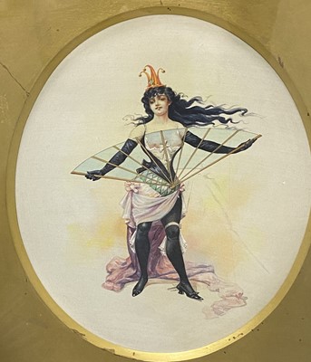 Lot 430 - Continental, early 20th century - Showgirl with fan.