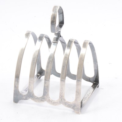 Lot 281 - Silver toast rack, Lee & Wigfull (Henry Wigfull), Sheffield 1937.