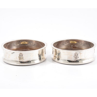 Lot 227 - Pair of royal commemorative silver coasters, Carrington & Co, London 1972.