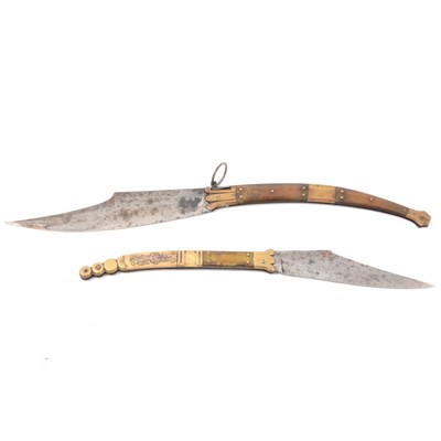 Lot 143 - Two Spanish folding hunting knives