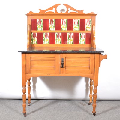 Lot 416 - Edwardian satin walnut washstand