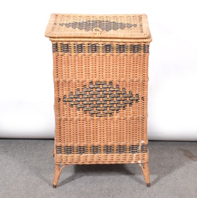 Lot 413 - Arts & Crafts woven cane linen bin