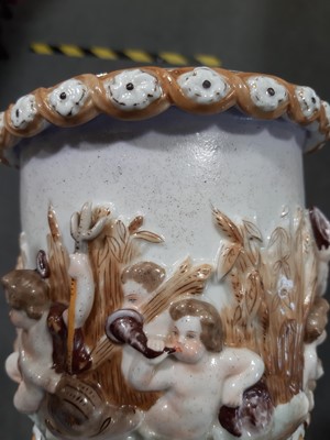 Lot 61 - Continental porcelain urn-shaped vase and other decorative ceramics.