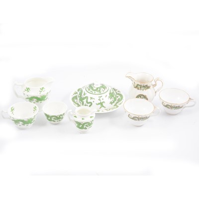 Lot 90 - Hammersley & Co 'Green Dragon' part dinner service, and Copeland Spode dragon pattern part tea service.
