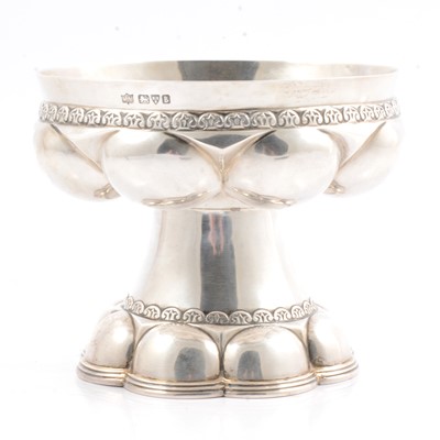 Lot 284 - Arts and Crafts shallow silver chalice, S Blanckensee & Son Ltd, Chester 1927.