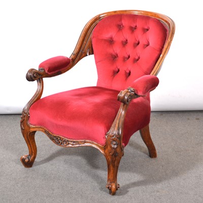 Lot 437 - Victorian mahogany framed easy chair