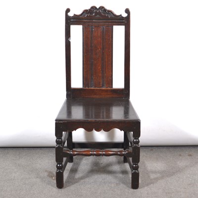 Lot 451 - Joined oak side chair, 18th Century