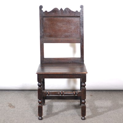 Lot 450 - Joined oak side chair, 18th Century