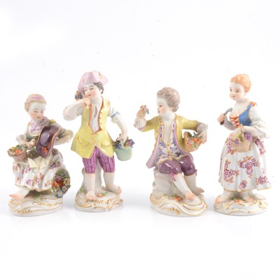 Lot 9 - Four Meissen porcelain figures.