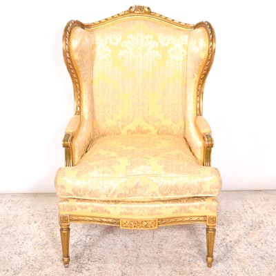 Lot 436 - French gilt framed easy chair