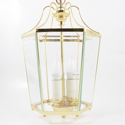 Lot 471 - Modern brass framed hall lantern