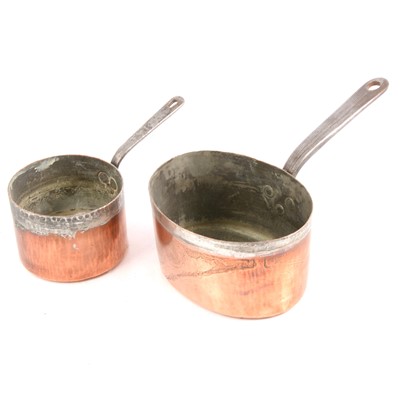 Lot 113 - Two copper pans including one with royal insignia for King George IV.