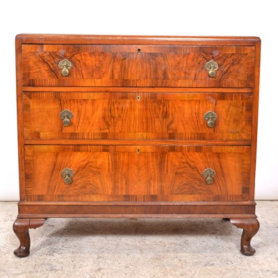 Lot 396 - 1930's walnut chest of drawers