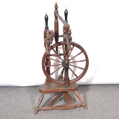 Lot 341 - Old beech spinning wheel