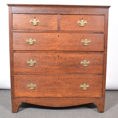 Lot 315 - George III oak chest of drawers