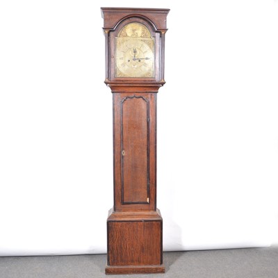 Lot 281 - Georgian oak and mahogany longcase clock