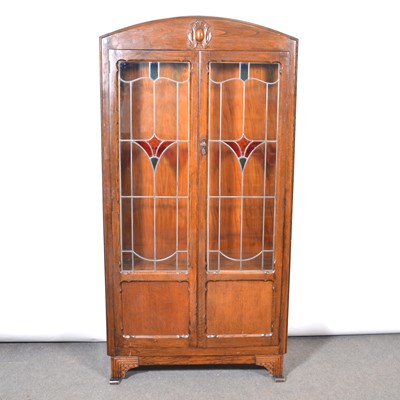 Lot 354 - Oak and stained wood display cabinet