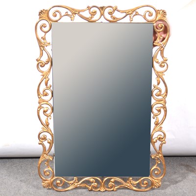 Lot 394 - Bevelled edge rectangular mirror with gilt frame