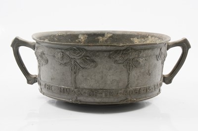 Lot 1002 - David Veasey for Liberty & Co, an Arts & Crafts Tudric pewter bowl