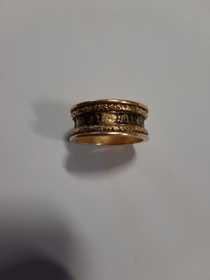 Lot 271 - George IV 18 carat gold and enamel in memoriam ring.