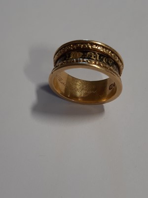 Lot 271 - George IV 18 carat gold and enamel in memoriam ring.