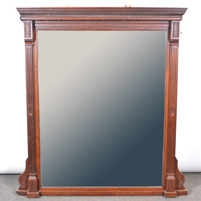 Lot 437 - Late Victorian walnut framed overmantel mirror